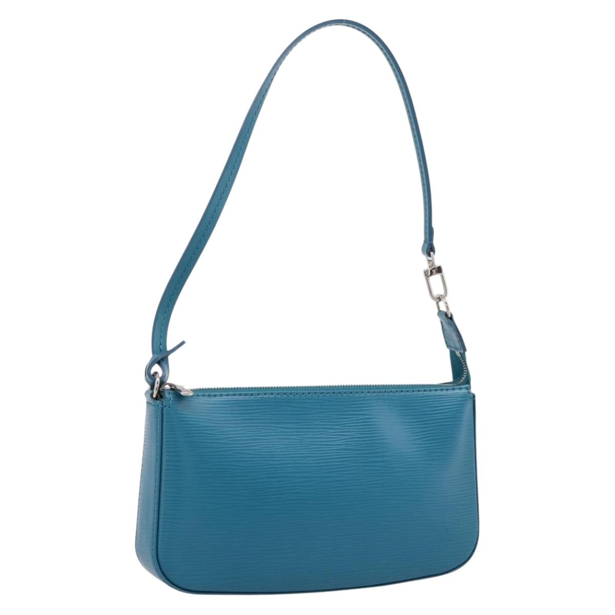 LOUIS VUITTON Epi Pochette Accessoires Pouch Cyan M40823 LV Auth 196344V