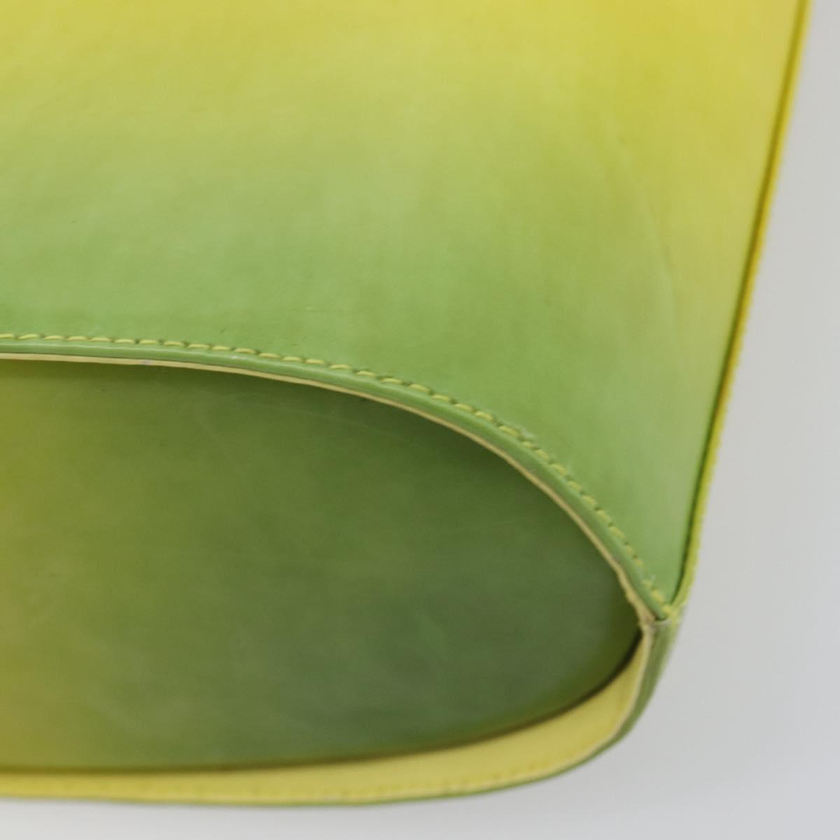 Salvatore Ferragamo Gancini Hand Bag Leather 2way Yellow Silver Auth 196351