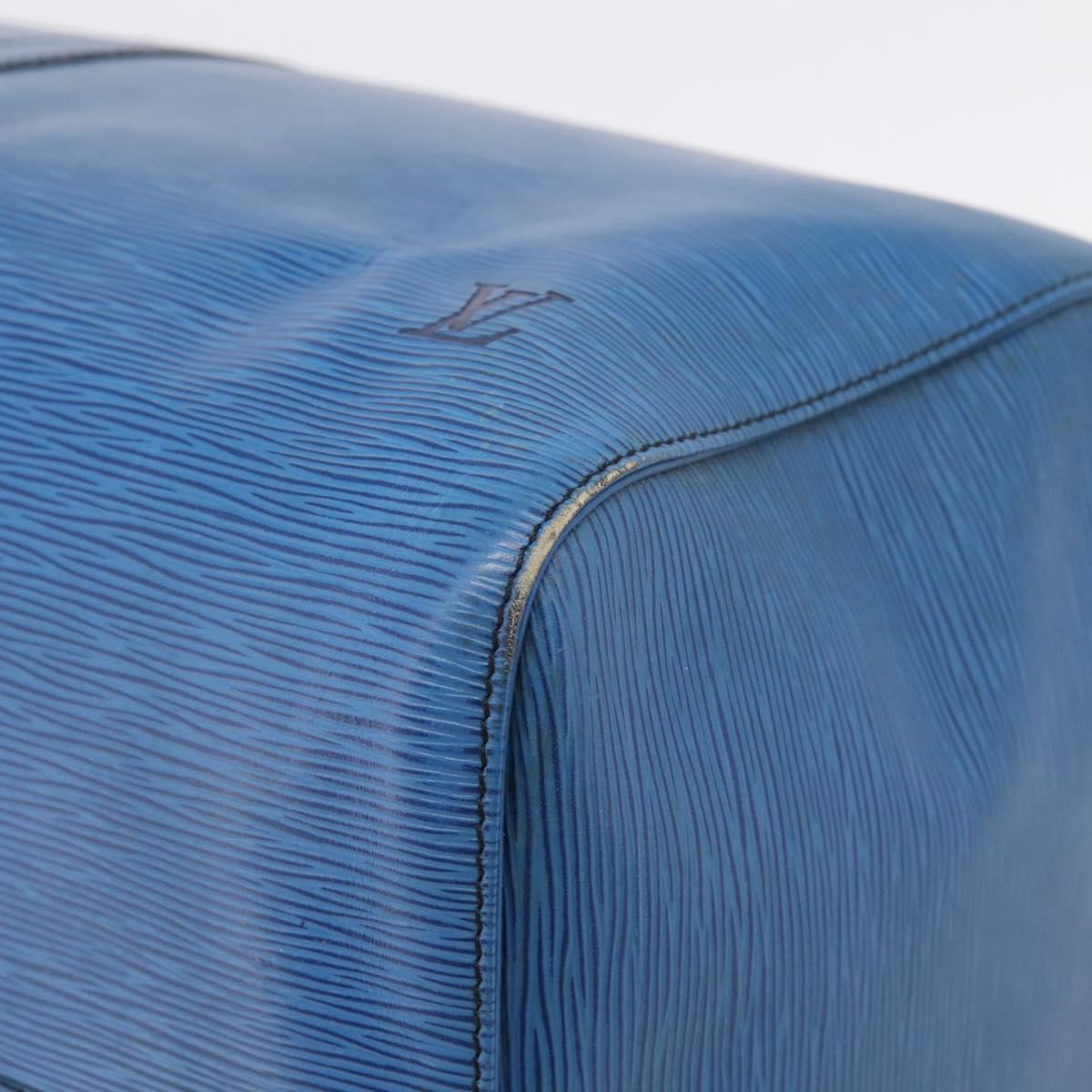 LOUIS VUITTON Epi Keepall 60 Boston Bag Blue M42945 LV Auth 196353A