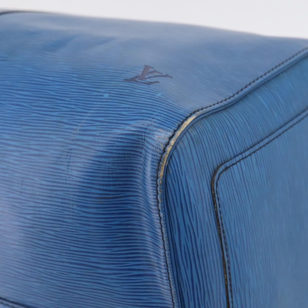 LOUIS VUITTON Epi Keepall 60 Boston Bag Blue M42945 LV Auth 196353A