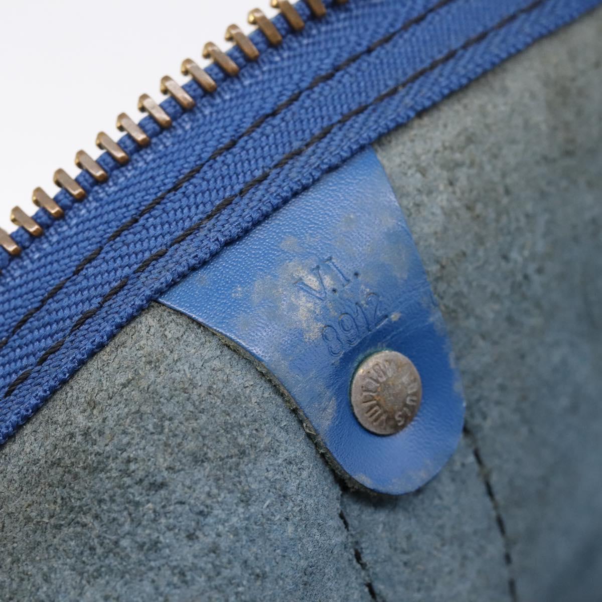LOUIS VUITTON Epi Keepall 60 Boston Bag Blue M42945 LV Auth 196353A