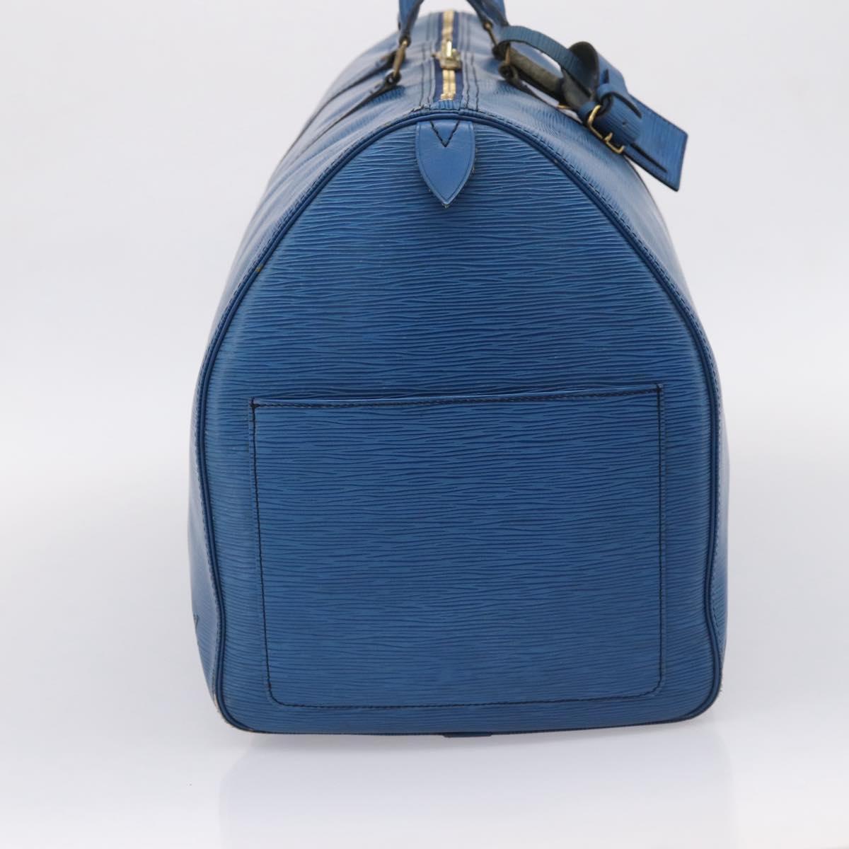 LOUIS VUITTON Epi Keepall 60 Boston Bag Blue M42945 LV Auth 196353A