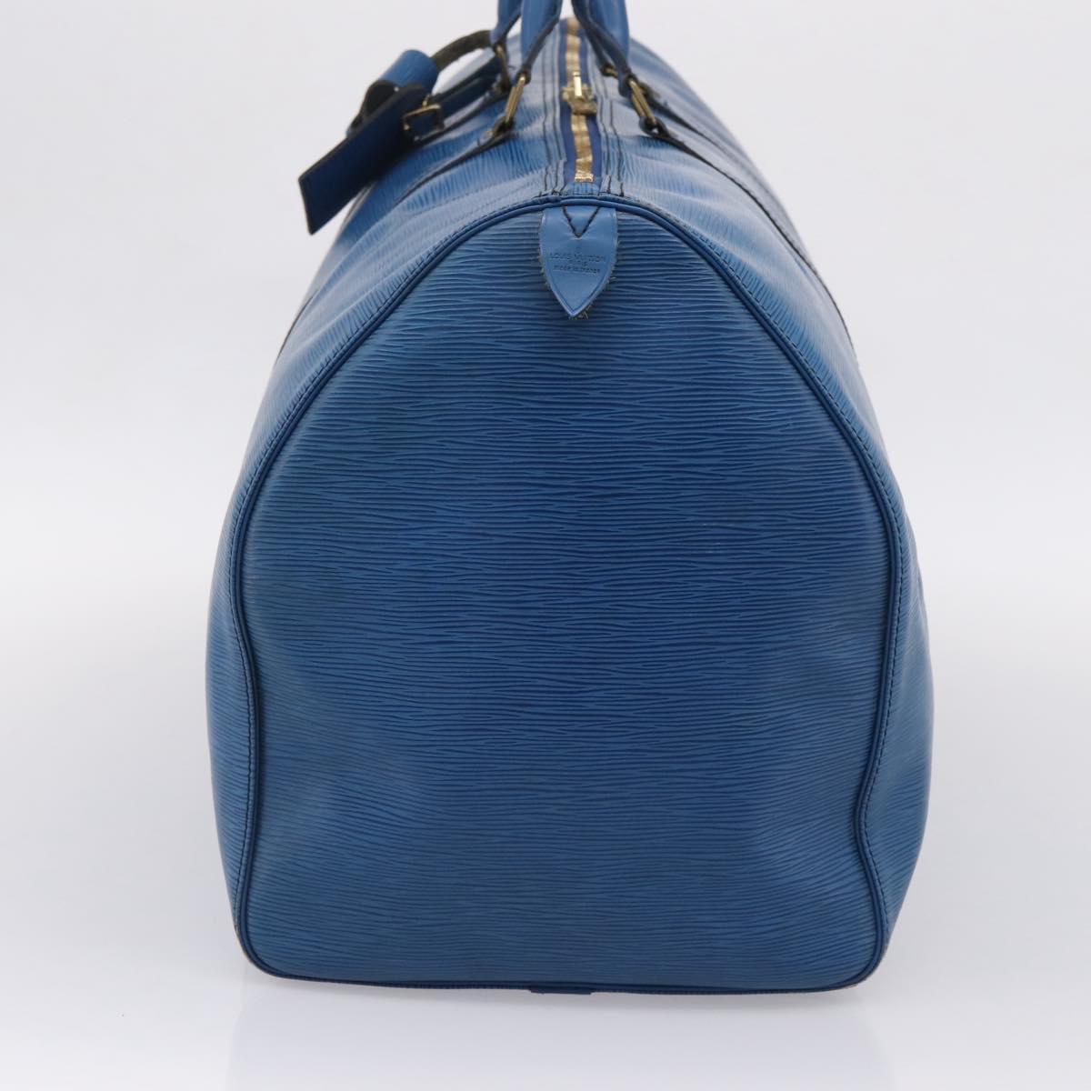 LOUIS VUITTON Epi Keepall 60 Boston Bag Blue M42945 LV Auth 196353A