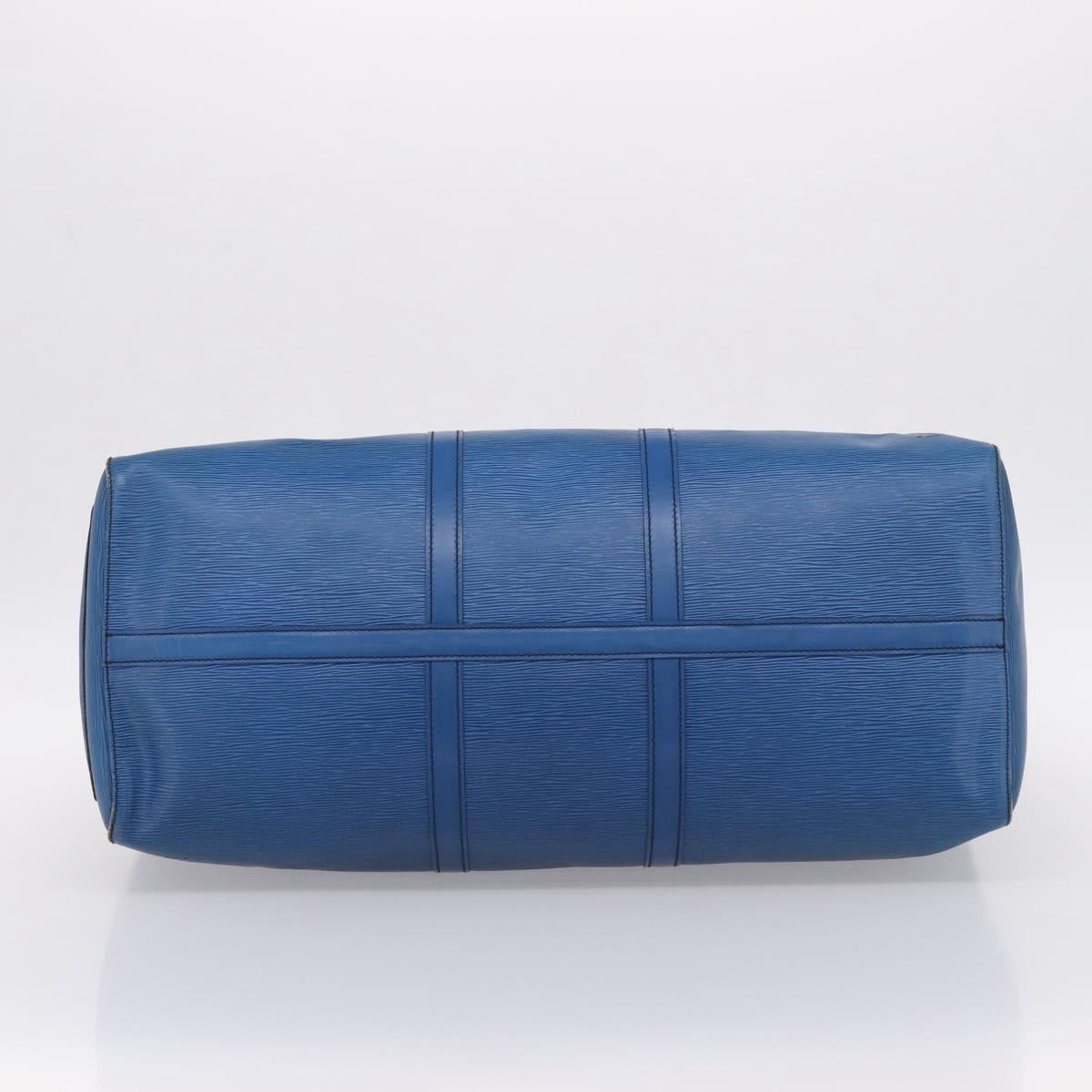 LOUIS VUITTON Epi Keepall 60 Boston Bag Blue M42945 LV Auth 196353A