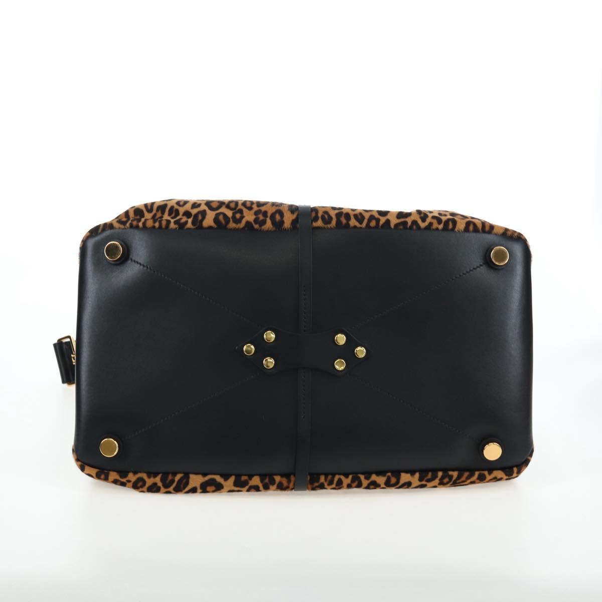 Miu Miu Tote Bag Harako Leather 2way Brown Gold Auth 196354M