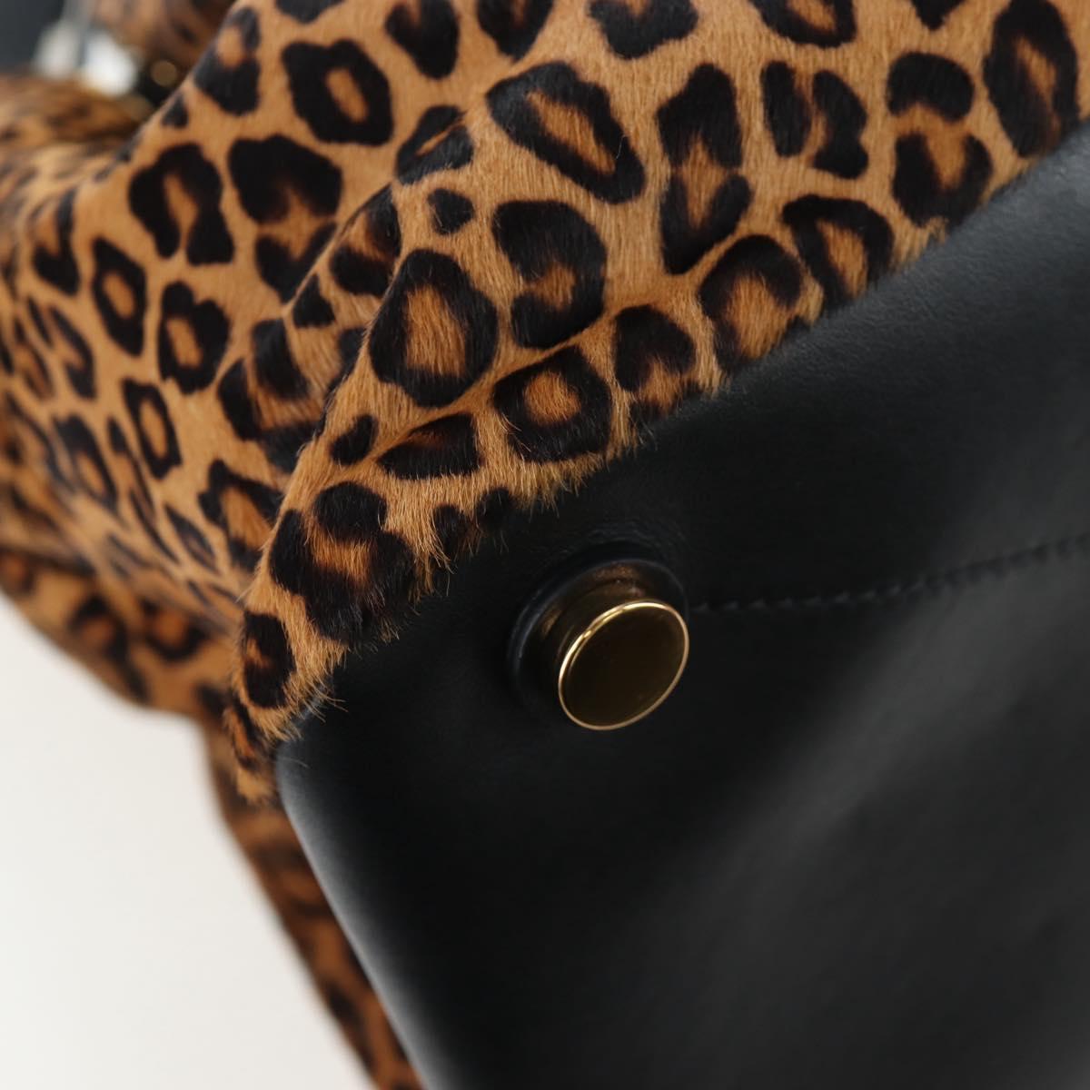 Miu Miu Tote Bag Harako Leather 2way Brown Gold Auth 196354M