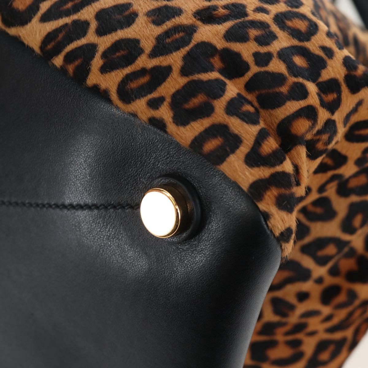 Miu Miu Tote Bag Harako Leather 2way Brown Gold Auth 196354M