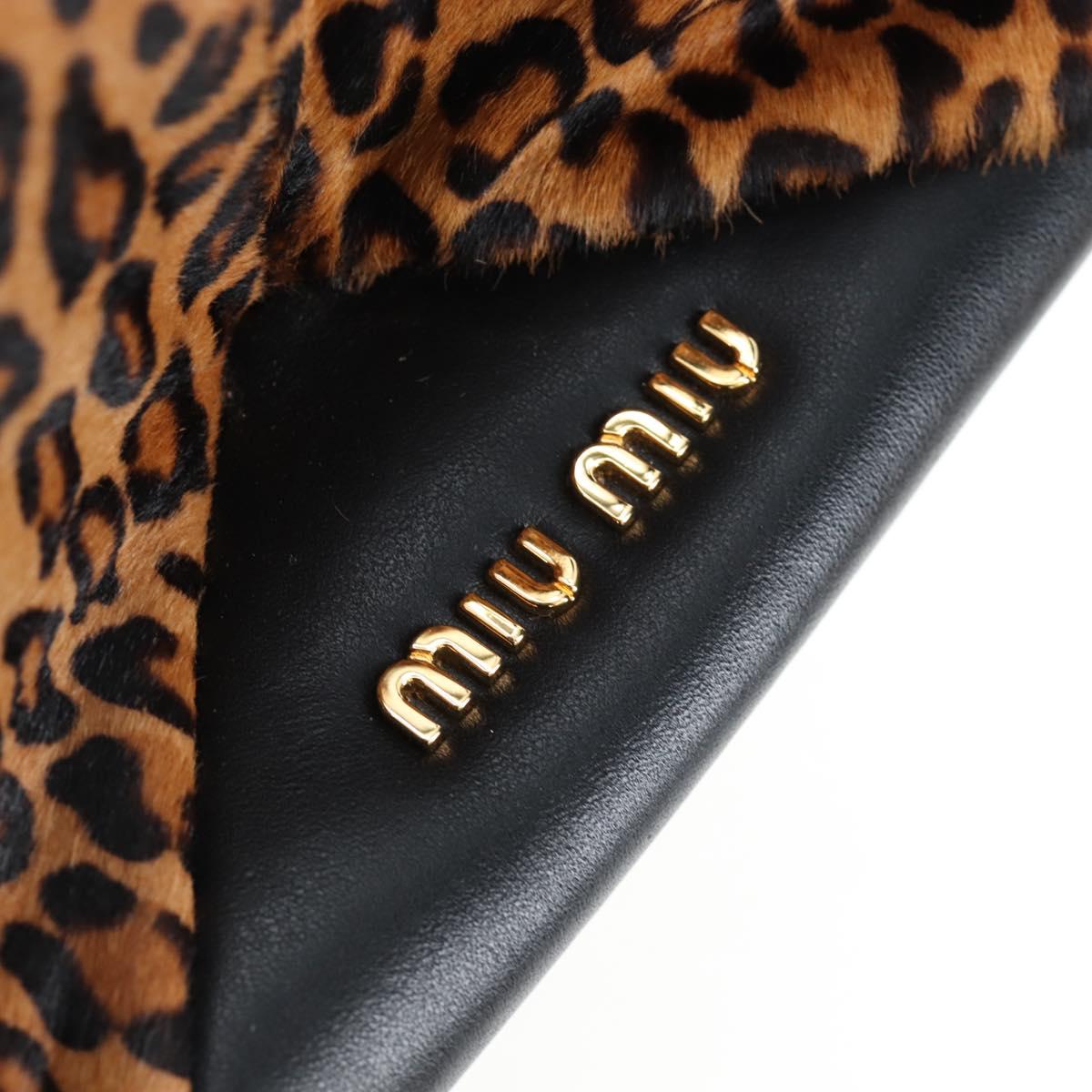 Miu Miu Tote Bag Harako Leather 2way Brown Gold Auth 196354M