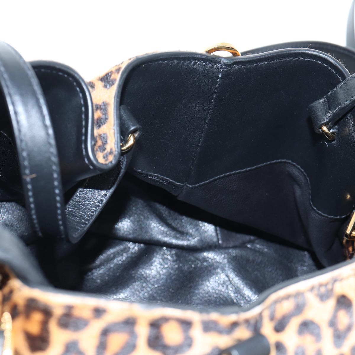 Miu Miu Tote Bag Harako Leather 2way Brown Gold Auth 196354M