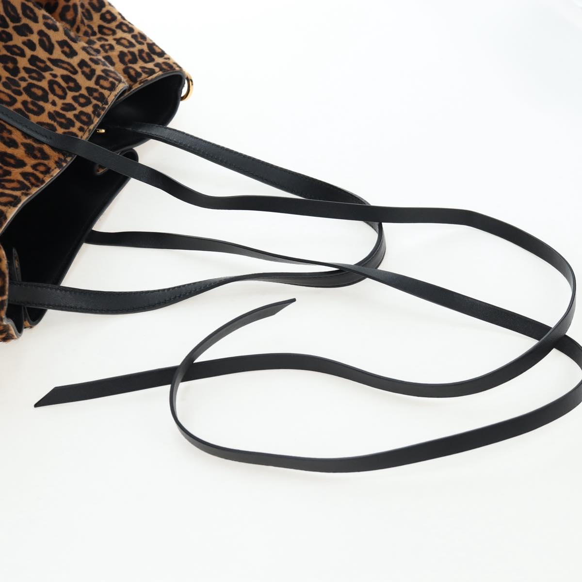 Miu Miu Tote Bag Harako Leather 2way Brown Gold Auth 196354M