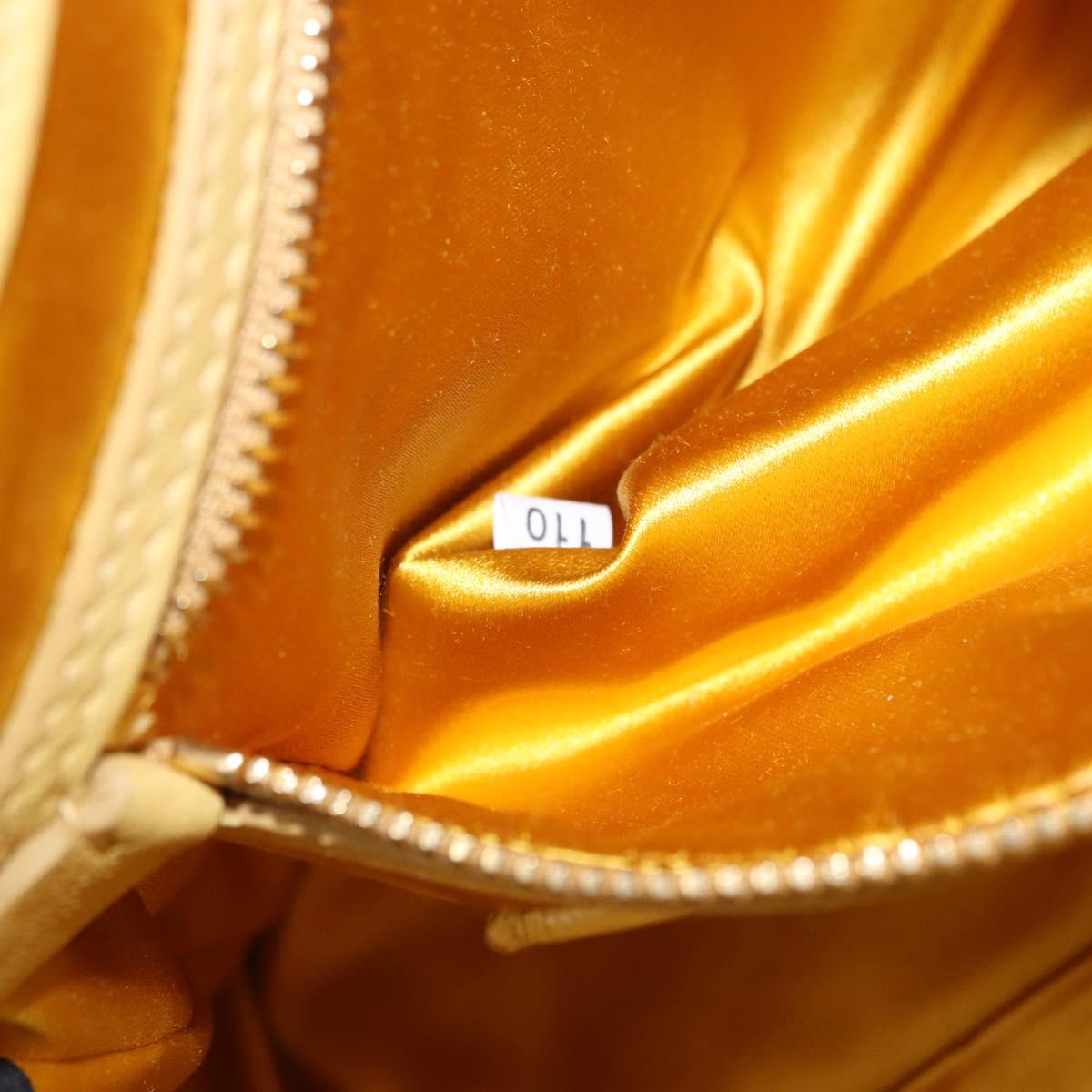 Miu Miu Matelasse Hand Bag Lamb Skin 2way Yellow Gold Auth 196355M