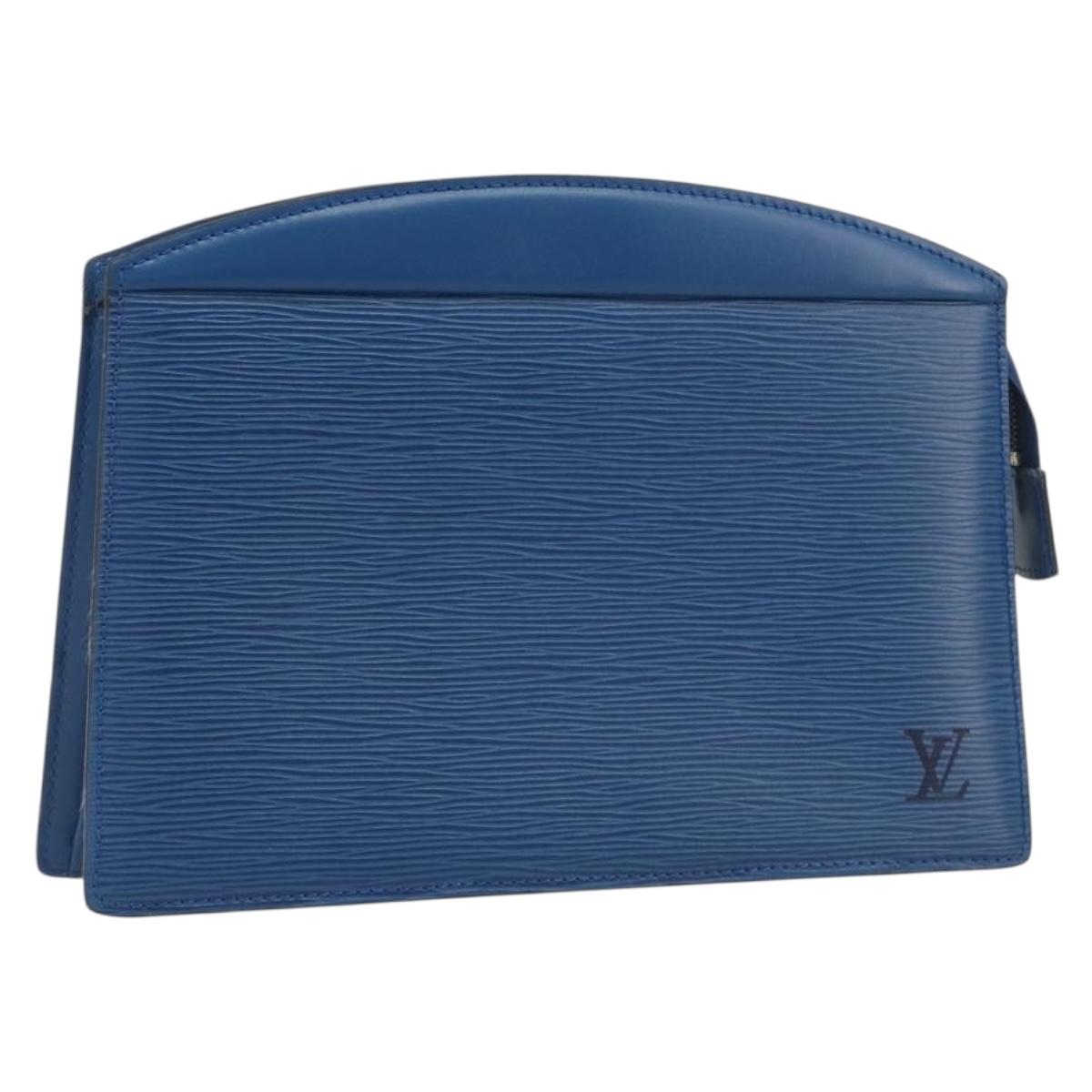 LOUIS VUITTON Epi Trousse Crete Pouch Blue M48405 LV Auth 196357