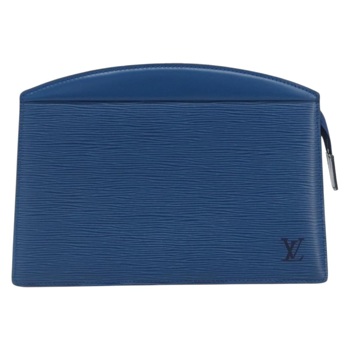 LOUIS VUITTON Epi Trousse Crete Pouch Blue M48405 LV Auth 196357
