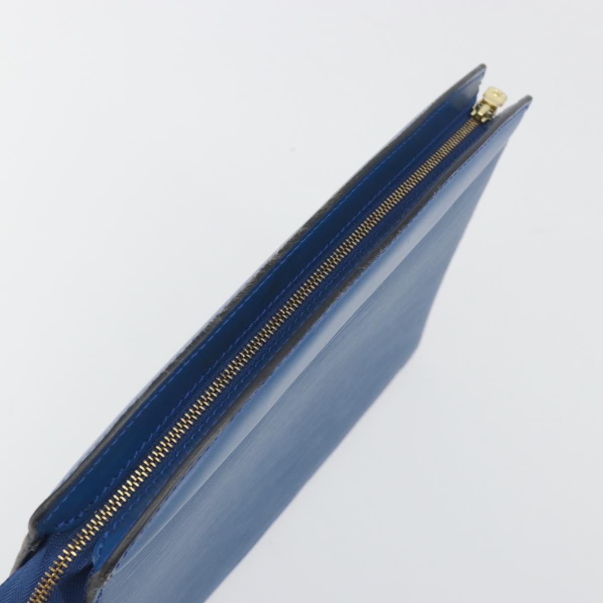 LOUIS VUITTON Epi Trousse Crete Pouch Blue M48405 LV Auth 196357
