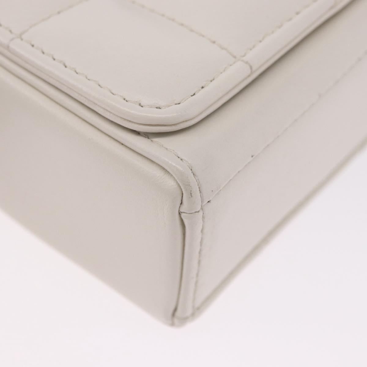 Christian Dior Cannage Dior Calo Shoulder Bag Leather 2way White Auth 196365A