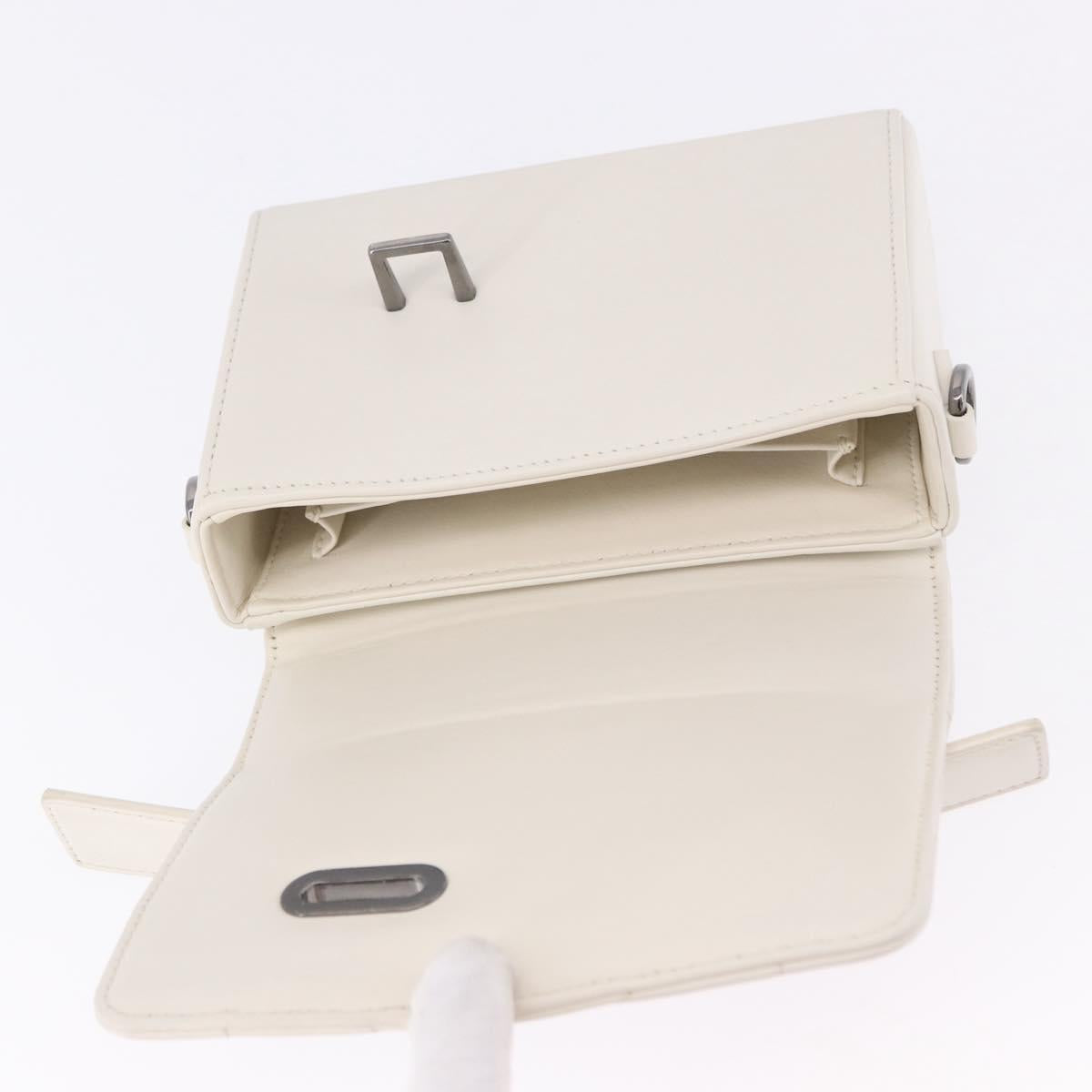 Christian Dior Cannage Dior Calo Shoulder Bag Leather 2way White Auth 196365A
