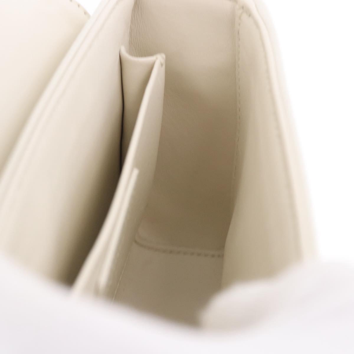 Christian Dior Cannage Dior Calo Shoulder Bag Leather 2way White Auth 196365A