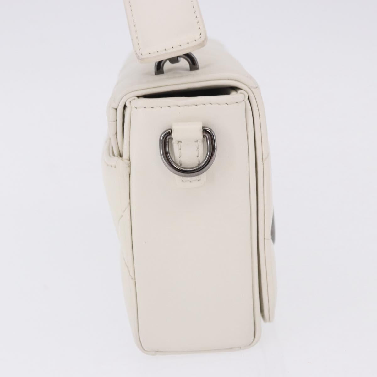 Christian Dior Cannage Dior Calo Shoulder Bag Leather 2way White Auth 196365A