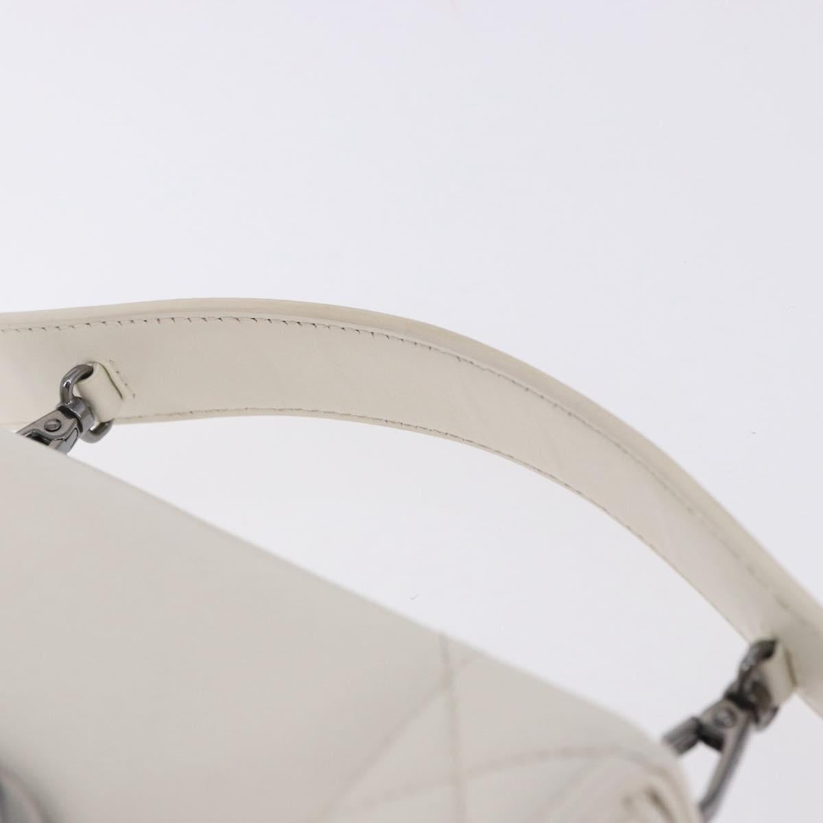 Christian Dior Cannage Dior Calo Shoulder Bag Leather 2way White Auth 196365A