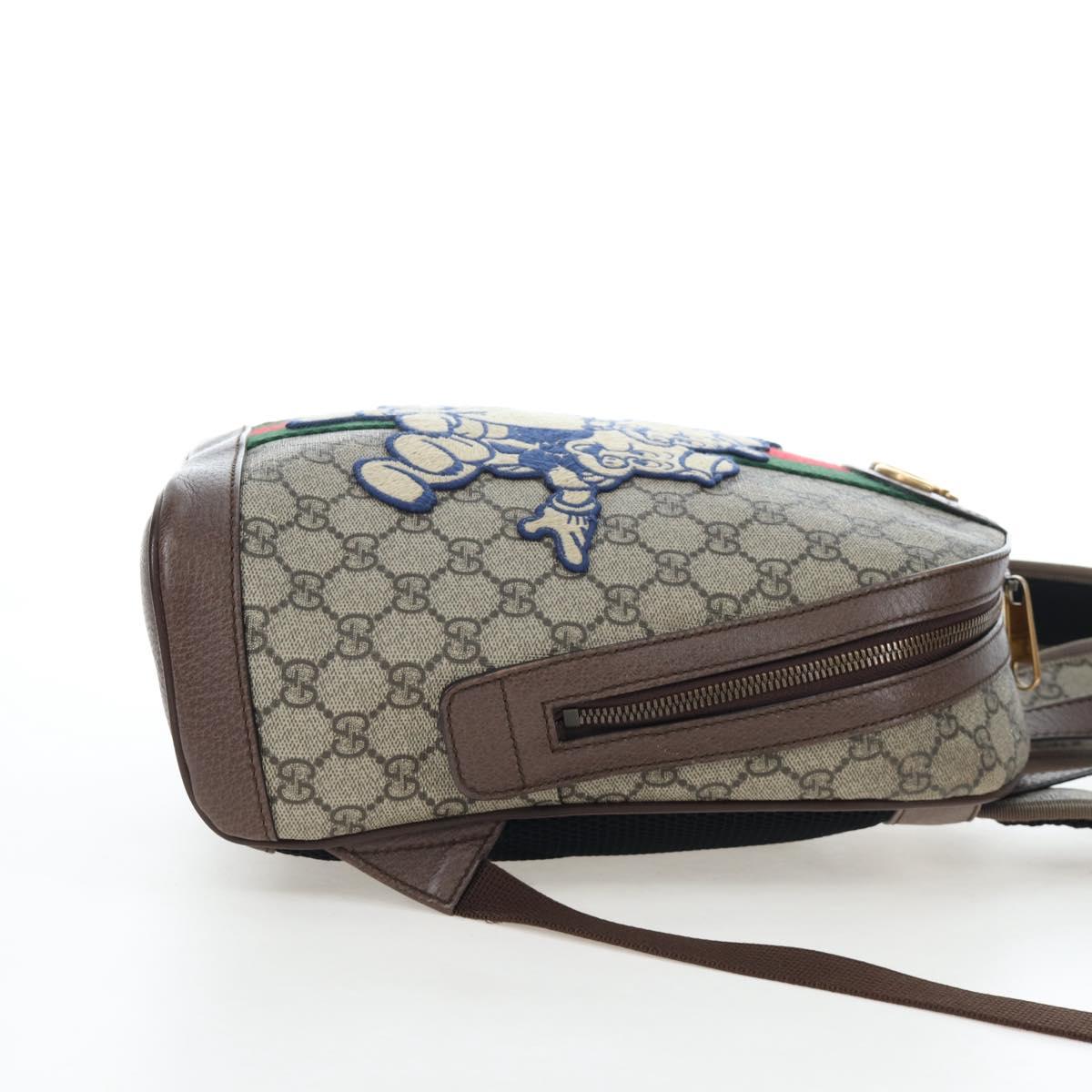 GUCCI GUCCI x Disney GG Supreme Backpack PVC Beige Gold 552884 Auth 196367M
