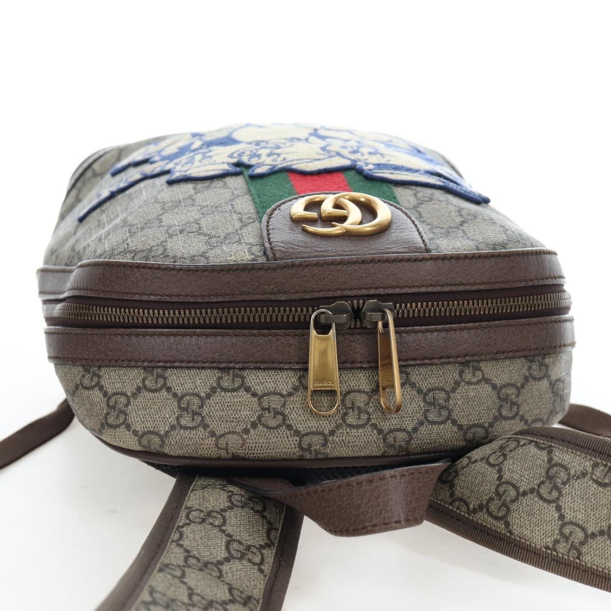 GUCCI GUCCI x Disney GG Supreme Backpack PVC Beige Gold 552884 Auth 196367M