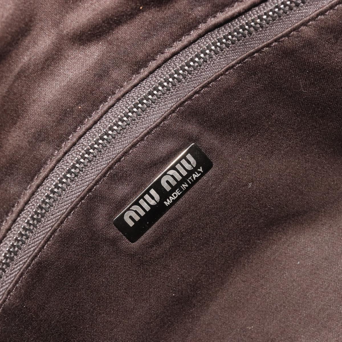 Miu Miu Chain Shoulder Bag Velor Bordeaux Silver Auth 196368A