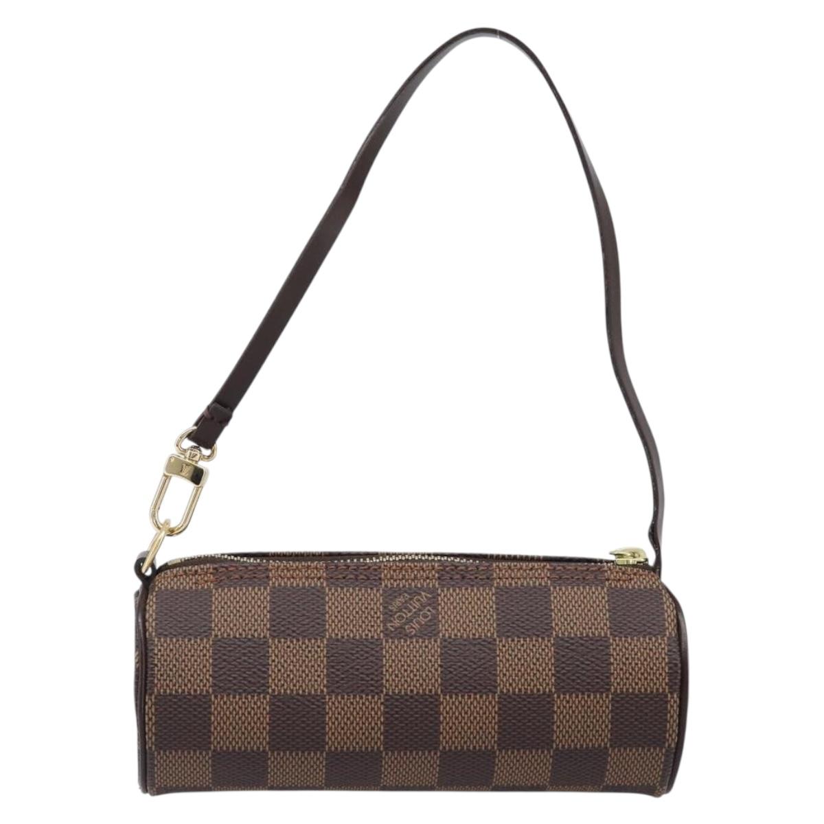 LOUIS VUITTON Damier Ebene Papillon Pouch LV Auth 196374A