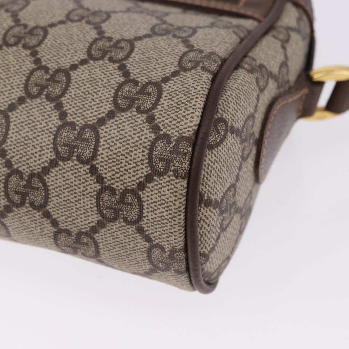 GUCCI GG Supreme Web Sherry Line Bag PVC Beige Gold 119 02 087 Auth 196386