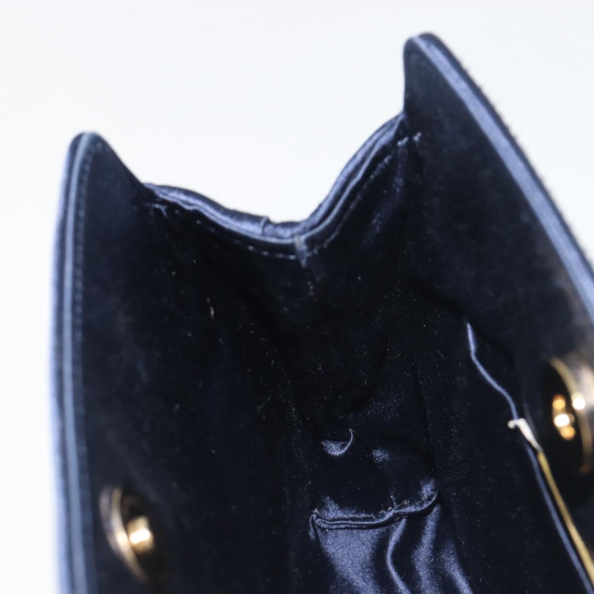 BOTTEGA VENETA INTRECCIATO Chain Bag Satin Velour Navy Gold Auth 196390A