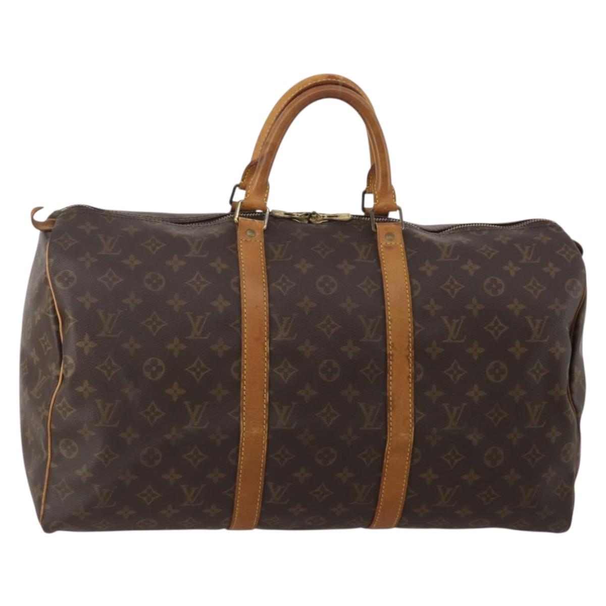 LOUIS VUITTON Monogram Keepall 50 Boston Bag M41426 LV Auth 196392