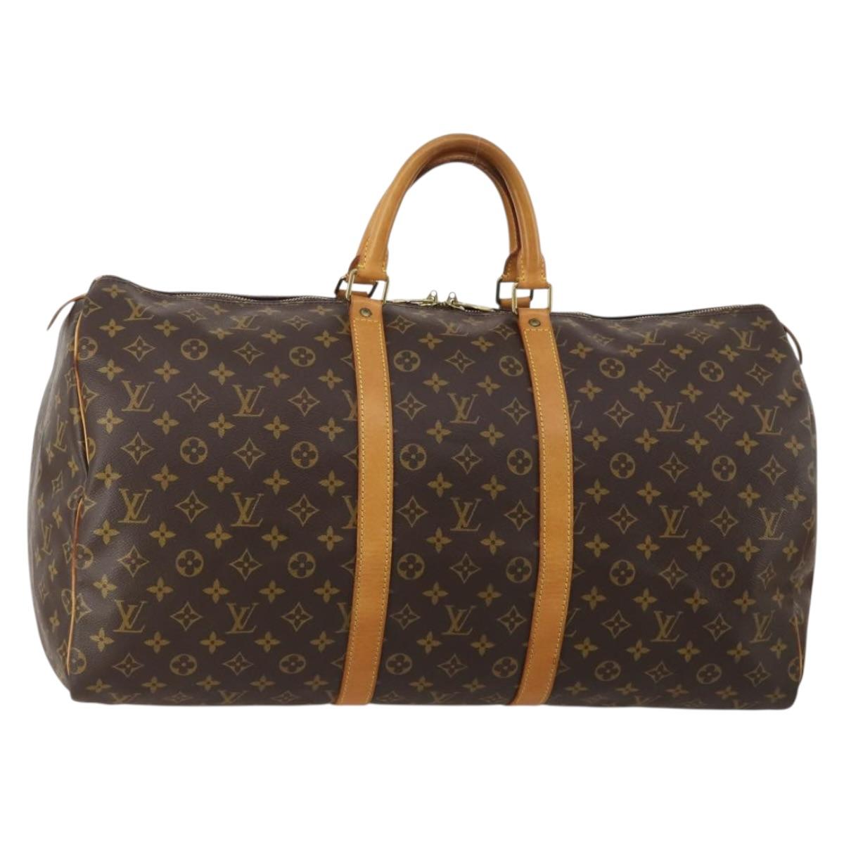 LOUIS VUITTON Monogram Keepall 55 Boston Bag M41424 LV Auth 196393A