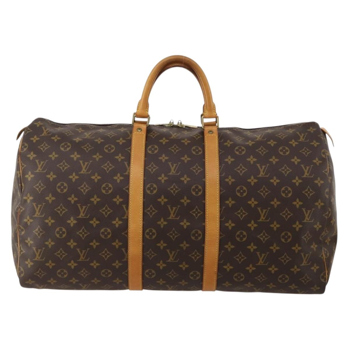 LOUIS VUITTON Monogram Keepall 55 Boston Bag M41424 LV Auth 196393A