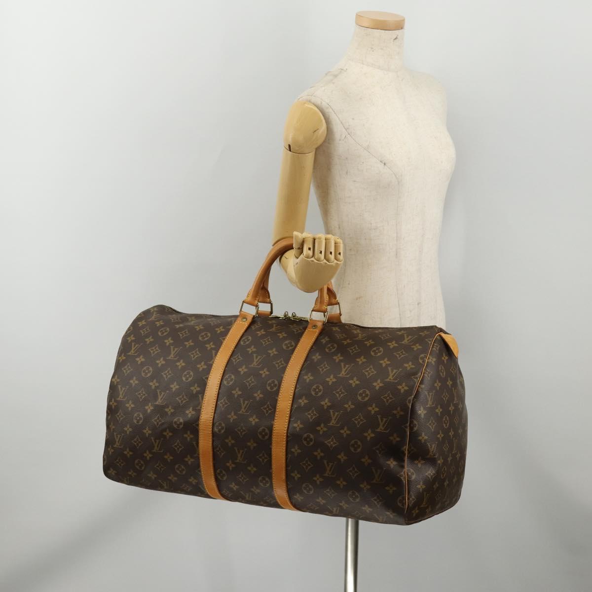 LOUIS VUITTON Monogram Keepall 55 Boston Bag M41424 LV Auth 196393A