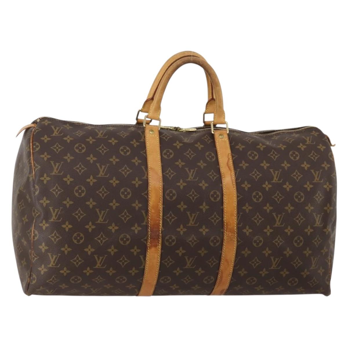 LOUIS VUITTON Monogram Keepall 55 Boston Bag M41424 LV Auth 196394