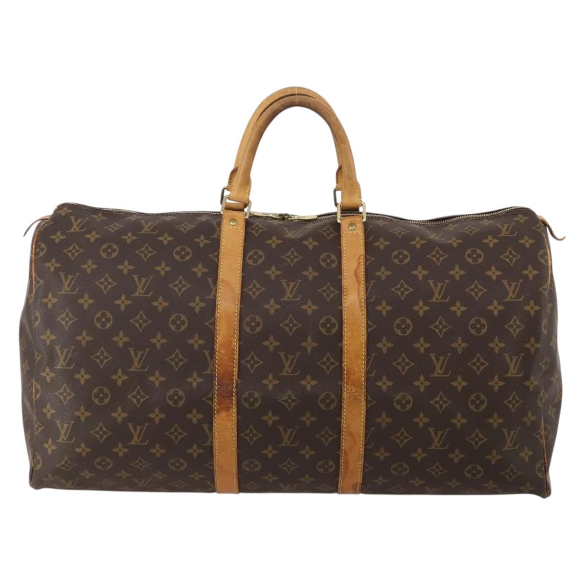 LOUIS VUITTON Monogram Keepall 55 Boston Bag M41424 LV Auth 196394