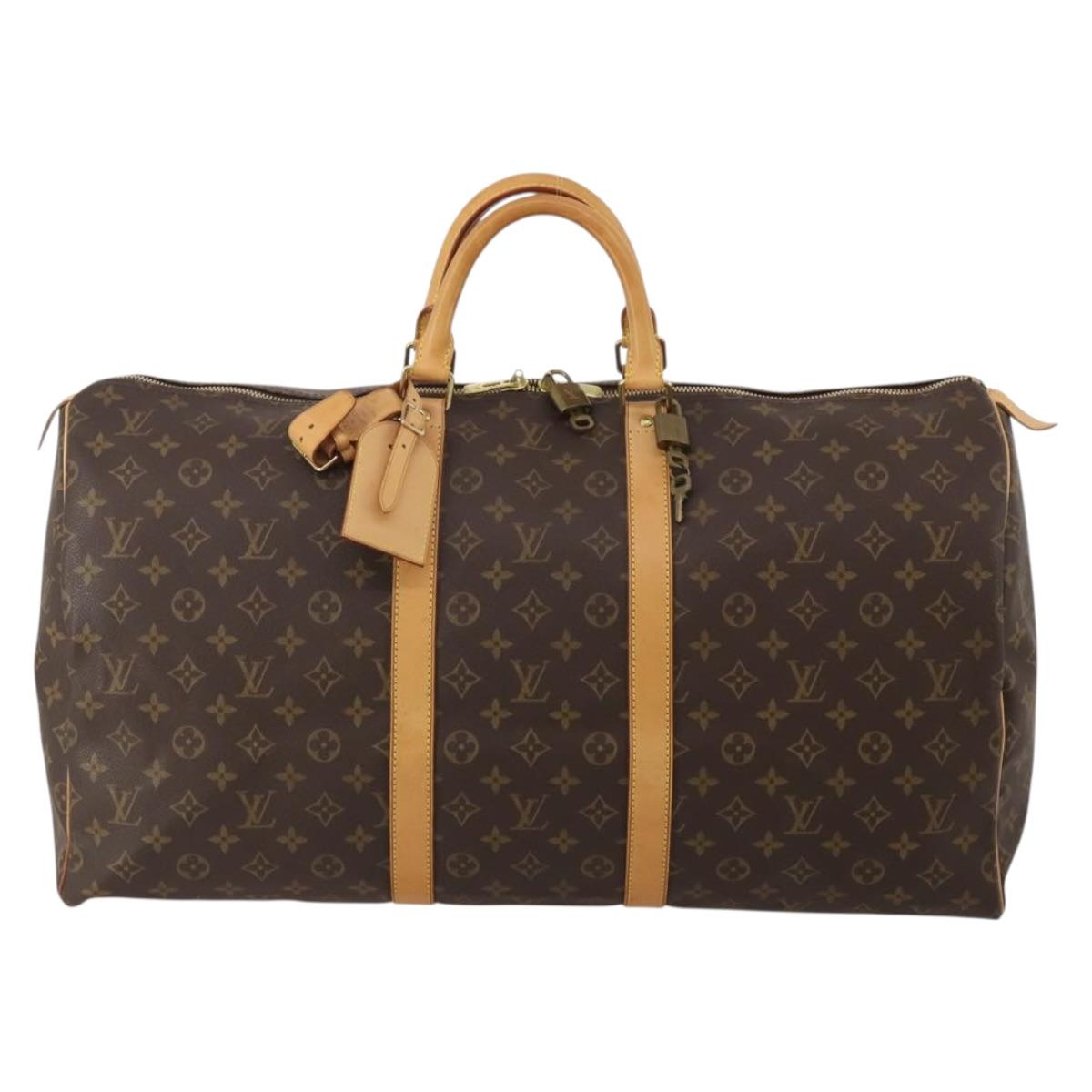 LOUIS VUITTON Monogram Keepall 55 Boston Bag M41424 LV Auth 196395V
