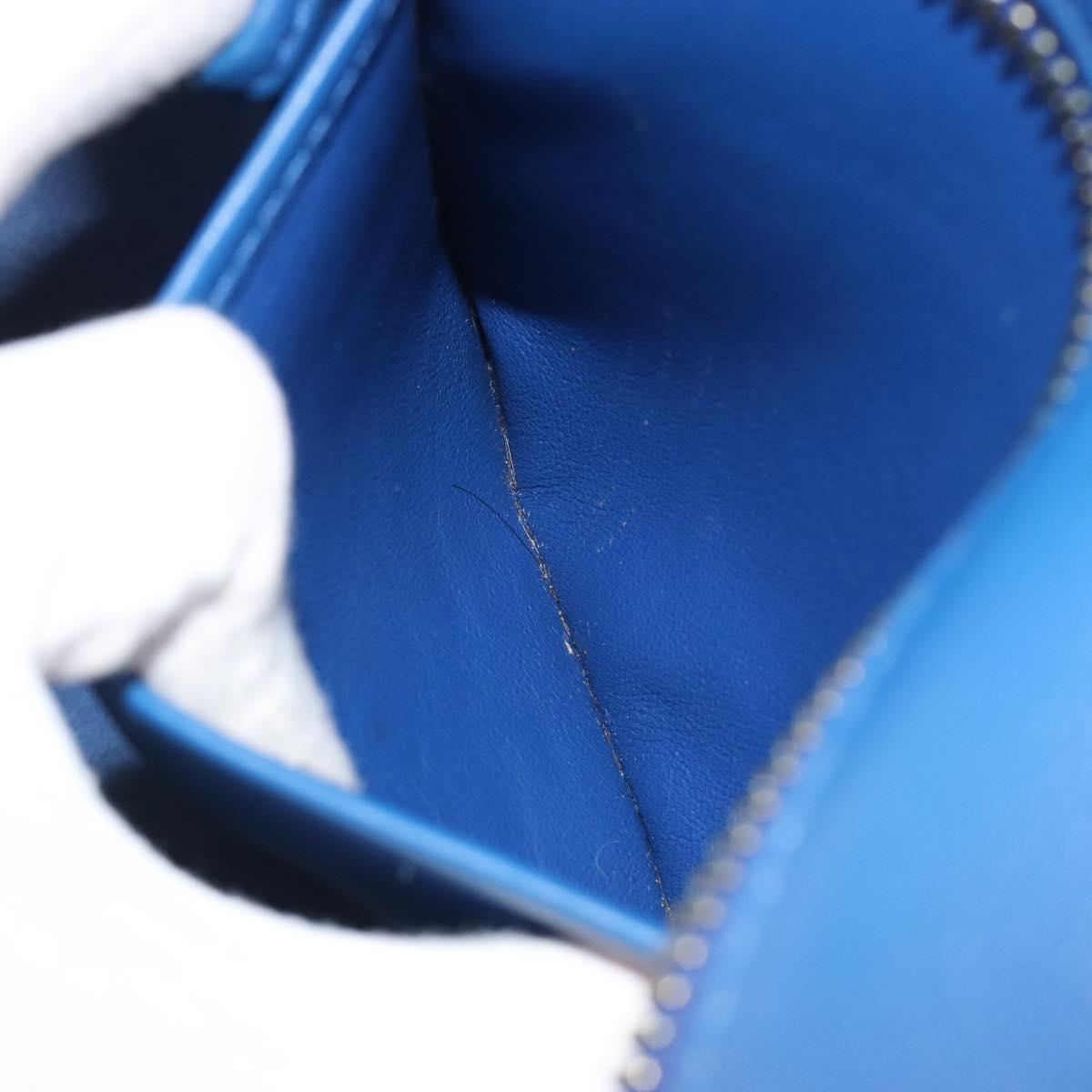 CELINE Luggage Mini Shopper Hand Bag Leather Blue Gold Tone Auth 196396A