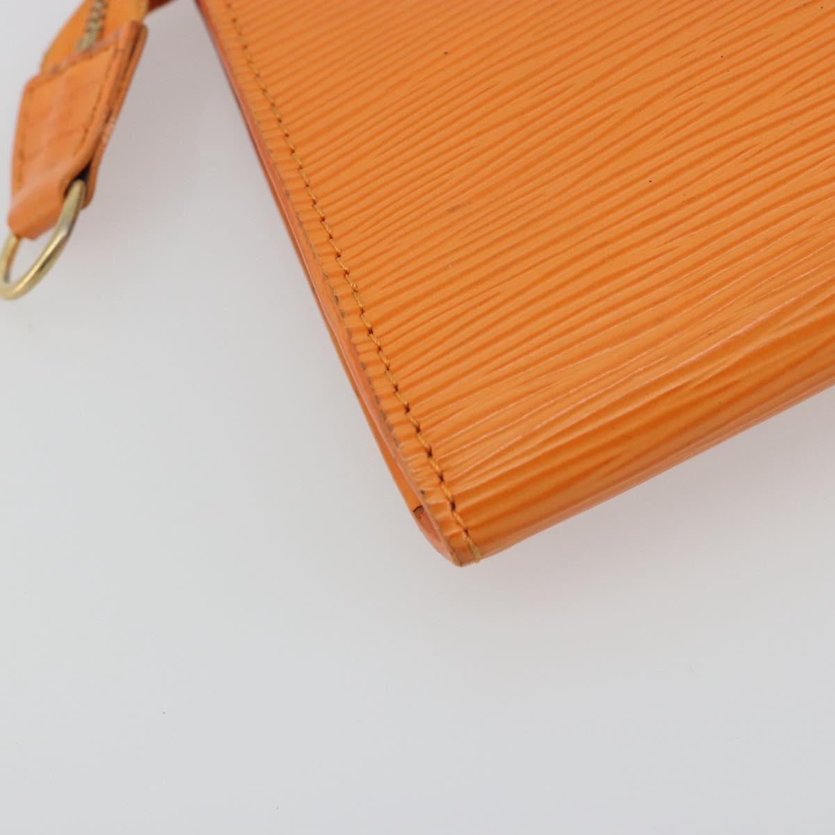 LOUIS VUITTON Epi Pochette Accessoires Pouch Orange Mandarin M5294H Auth 196401