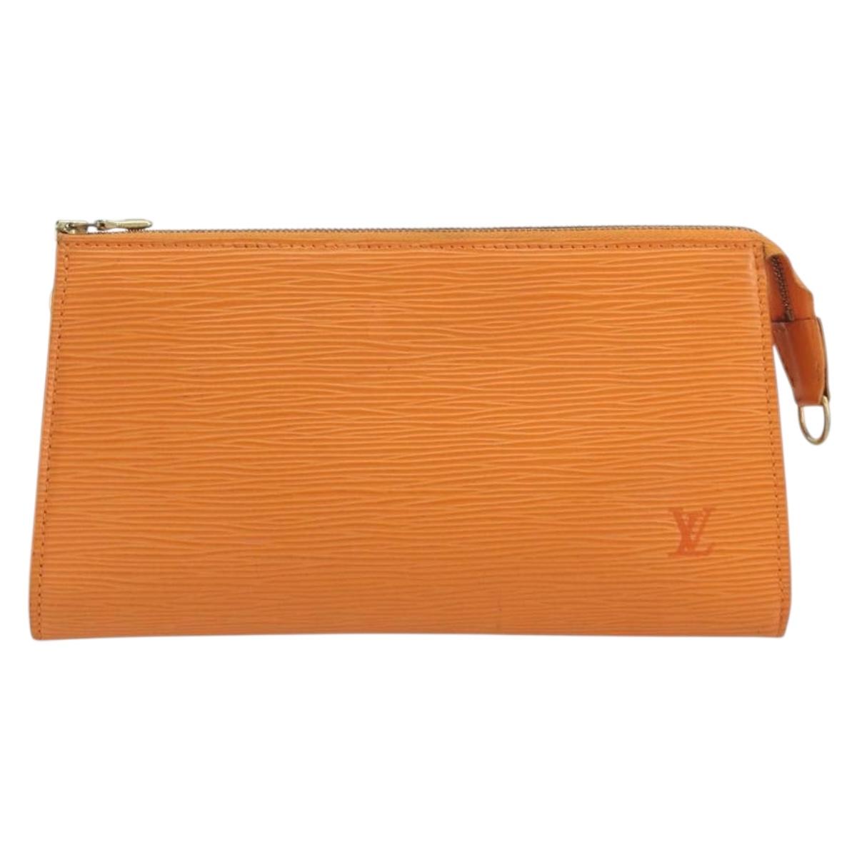 LOUIS VUITTON Epi Pochette Accessoires Pouch Orange Mandarin M5294H Auth 196401