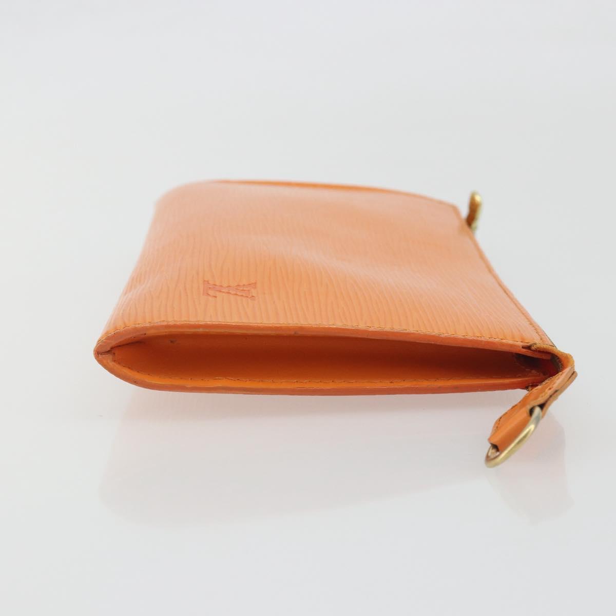 LOUIS VUITTON Epi Pochette Accessoires Pouch Orange Mandarin M5294H Auth 196401
