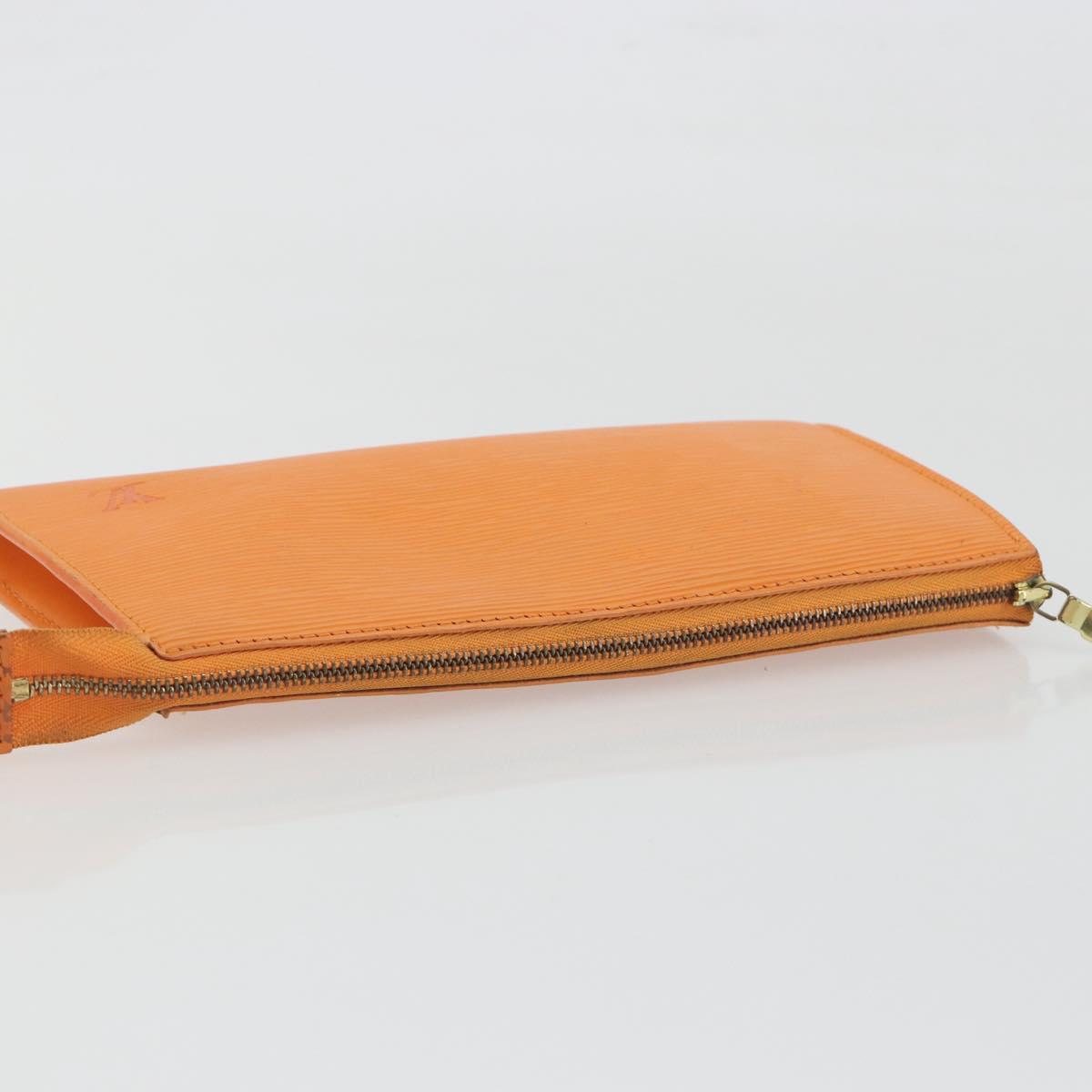 LOUIS VUITTON Epi Pochette Accessoires Pouch Orange Mandarin M5294H Auth 196401