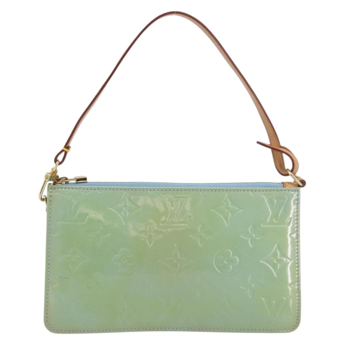 LOUIS VUITTON Monogram Vernis Lexington Pouch Baby Blue M91011 LV Auth 196402A