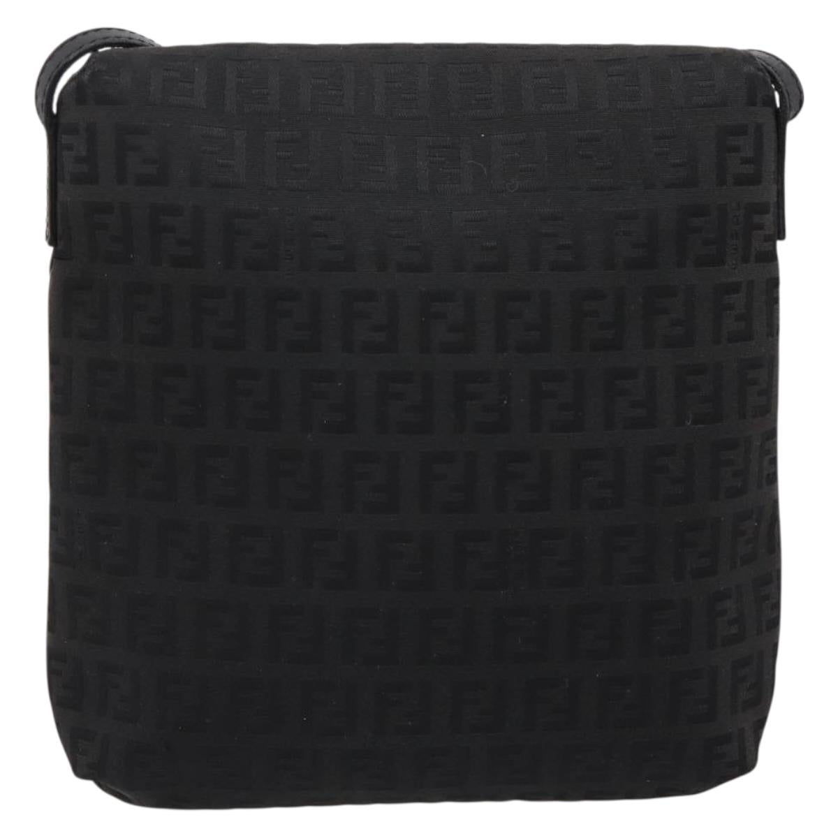 FENDI Zucchino Canvas Mamma Baguette Shoulder Bag Black 8BT075 Auth 196407A