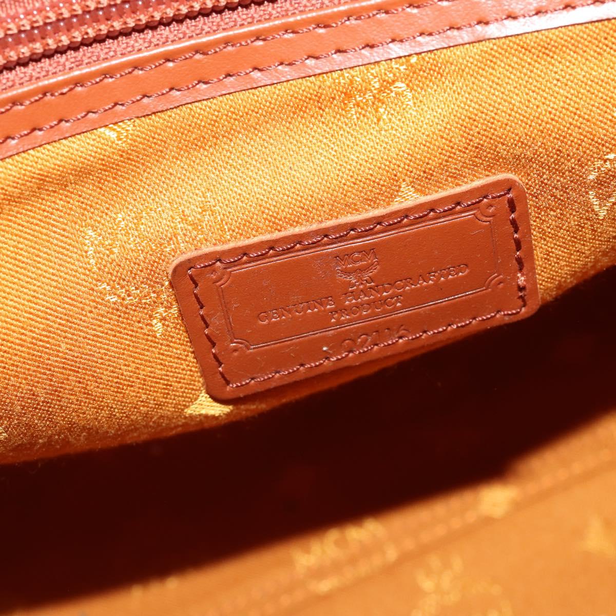 MCM Logogram Vicetos Boston Bag PVC Leather 2way Brown Gold Auth 196410