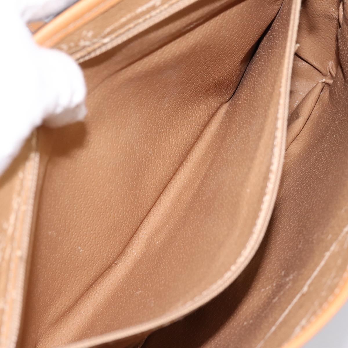 CELINE Macadam Shoulder Bag PVC Leather Brown Gold Tone Auth 196413