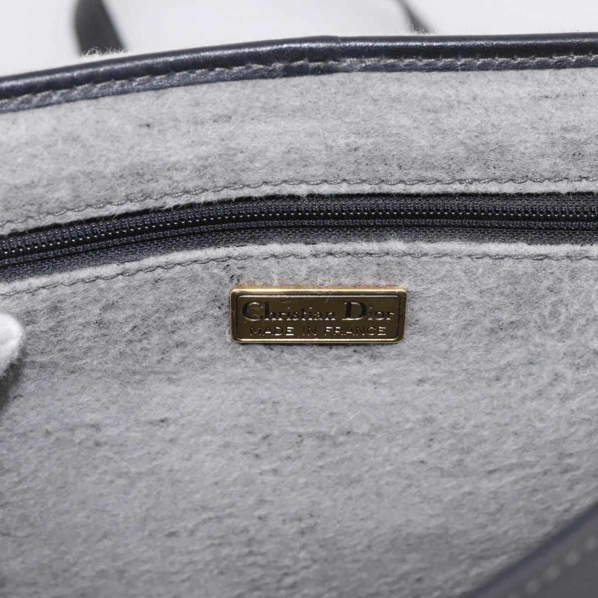 Christian Dior Shoulder Bag Leather Black Gold Tone Auth 196415