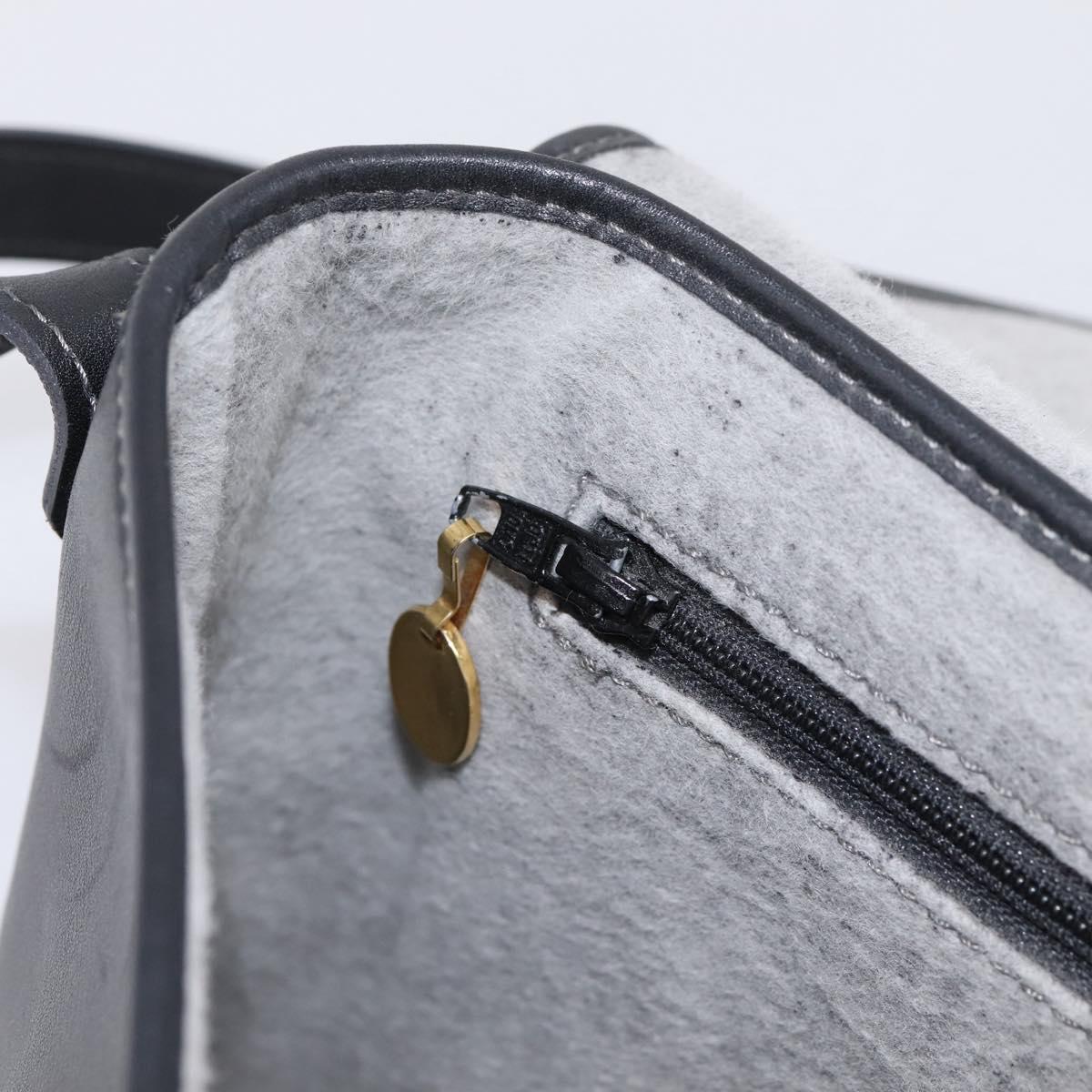 Christian Dior Shoulder Bag Leather Black Gold Tone Auth 196415