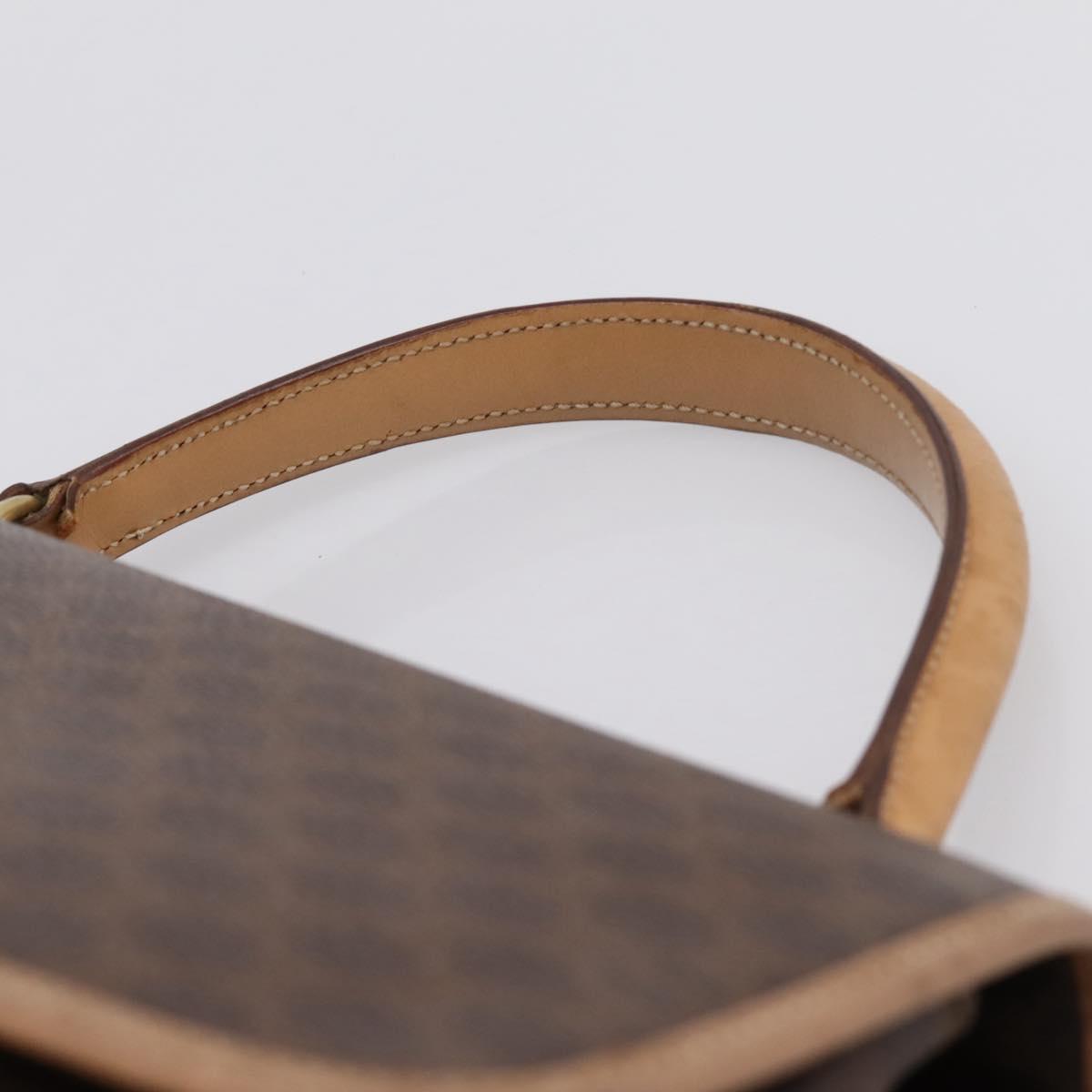 CELINE Macadam Hand Bag PVC Leather Brown Gold Tone Auth 196416