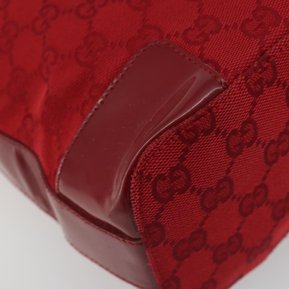 GUCCI GG Canvas Shoulder Bag Red Gold Tone 001 4204 Auth 196424A
