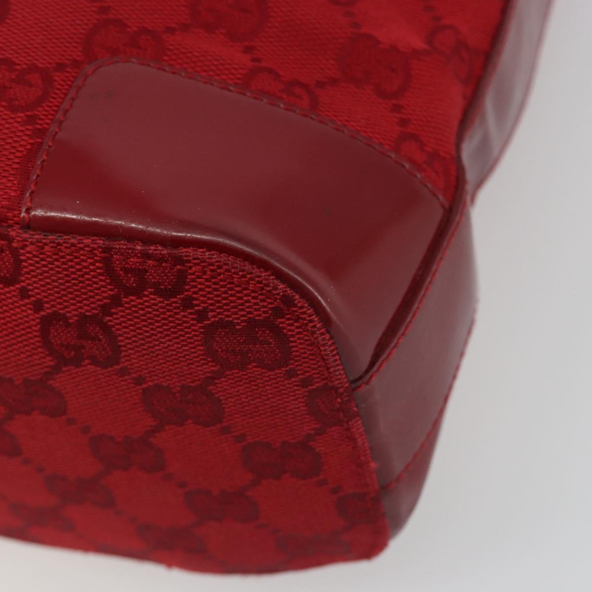 GUCCI GG Canvas Shoulder Bag Red Gold Tone 001 4204 Auth 196424A